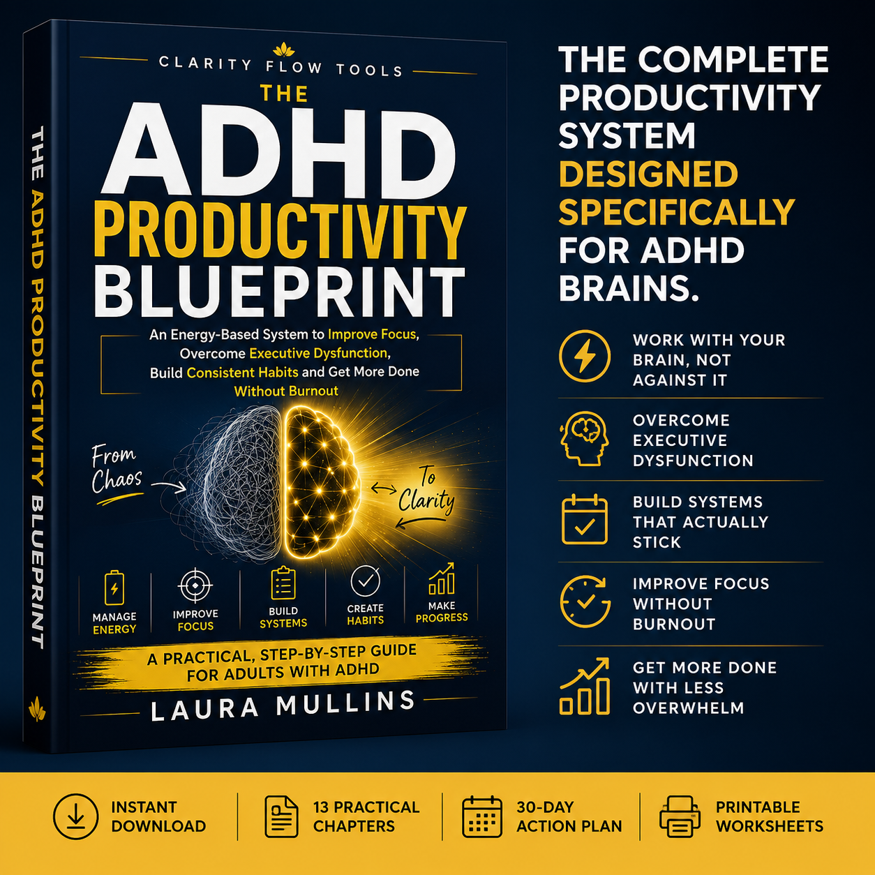 The ADHD Productivity Blueprint | An Energy-Based System to Improve Focus, Overcome Executive Dysfunction, Build Consistent Habits and Get More Done Without Burnout