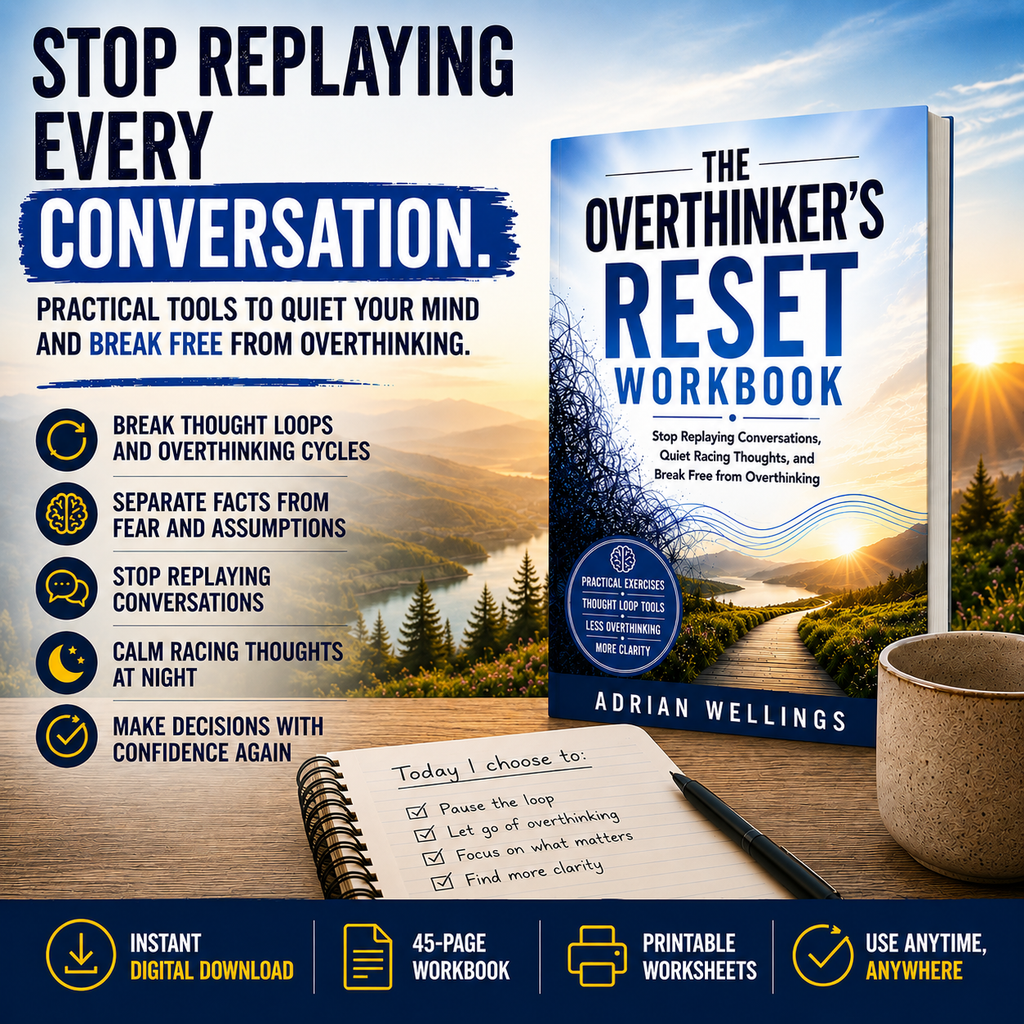 The Overthinker's Reset Workbook - Stop Replaying Conversations, Quiet Racing Thoughts, and Break Free from Overthinking