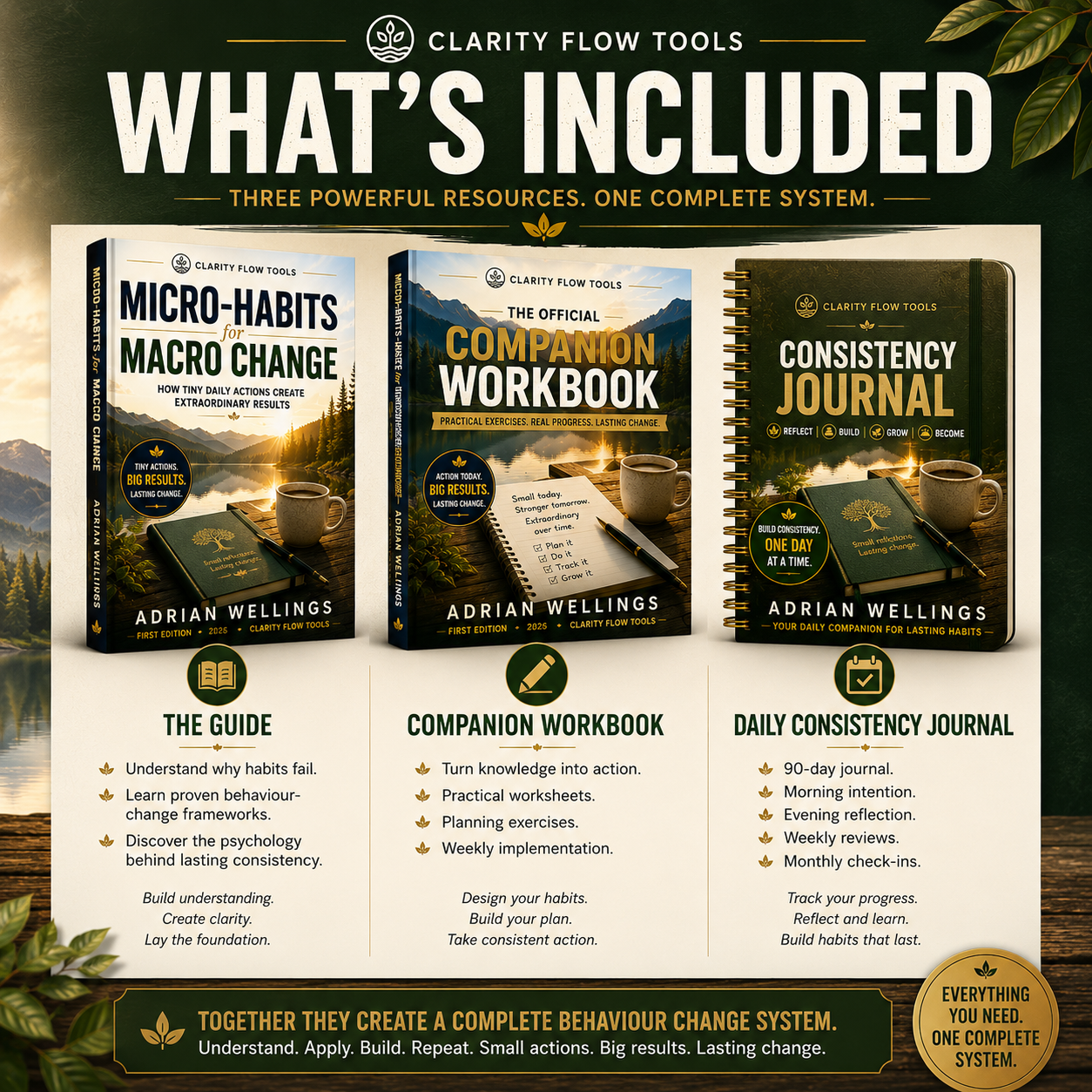 The Complete Micro-Habits Transformation System | Your complete habit-building guide, workbook and journal in one proven system.