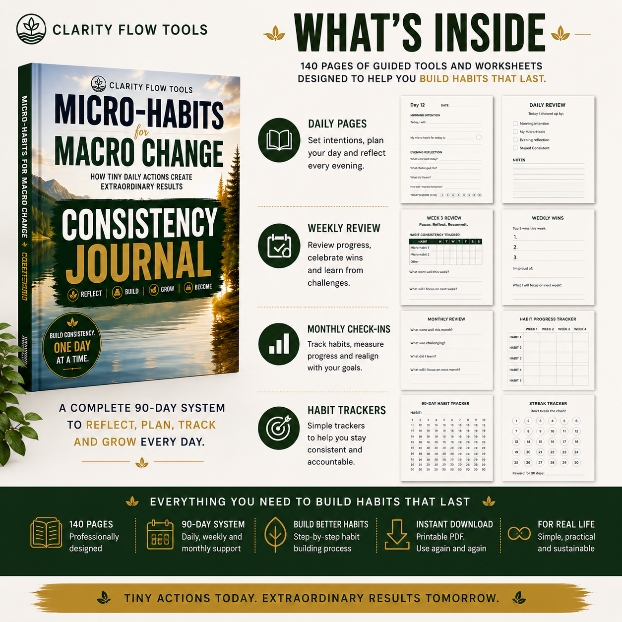 Micro-Habits for Macro Change: Consistency Journal | A Guided 90-Day Journal to Build Lasting Habits Through Small Daily Actions